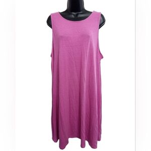 Old Navy Dress XXL Pink Sleeveless Midi Length Shirt Dress Casual Beach Travel